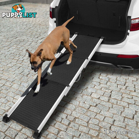 i.Pet Dog Ramp Pet Stairs Steps Car SUV Foldable Portable Ladder Adjustable - FDR-D-ST3-BK