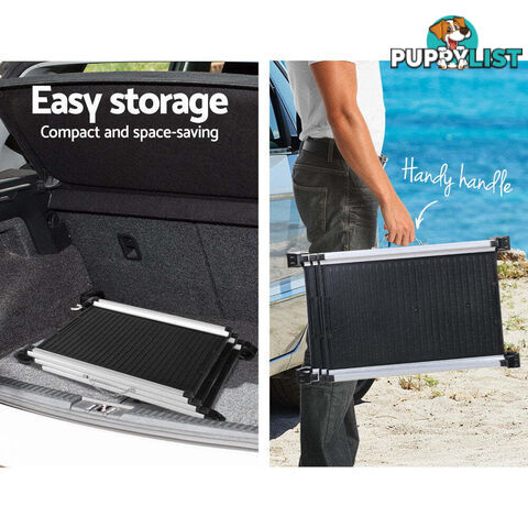 i.Pet Dog Ramp Pet Stairs Steps Car SUV Foldable Portable Ladder Adjustable - FDR-D-ST3-BK