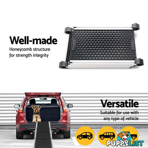 i.Pet Dog Ramp Pet Stairs Steps Car SUV Foldable Portable Ladder Adjustable - FDR-D-ST3-BK