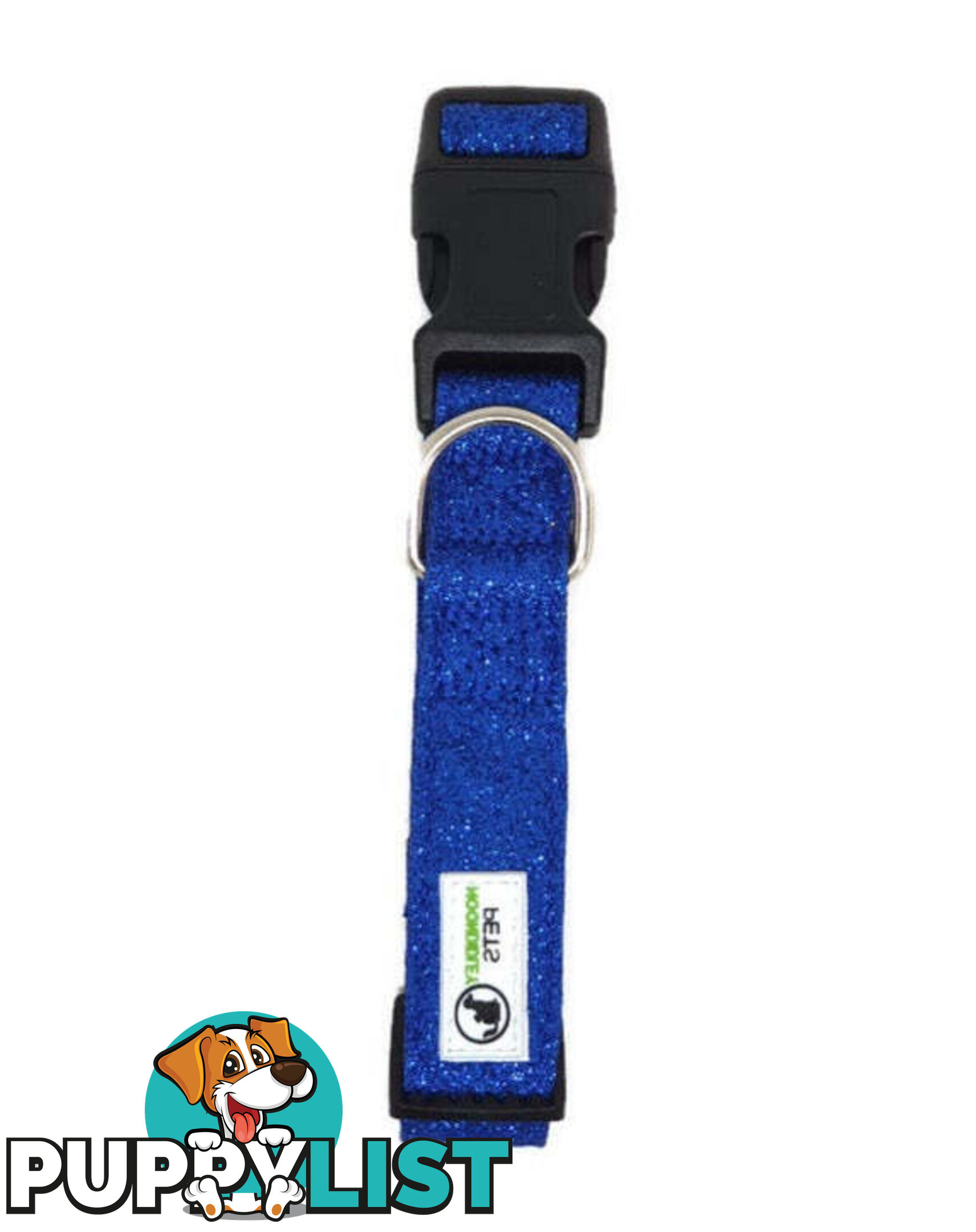 Bling Glitter Overlay Nylon Collar - Breakaway Buckle - Moondidley Pets - MDPCOLBLIXSSIL