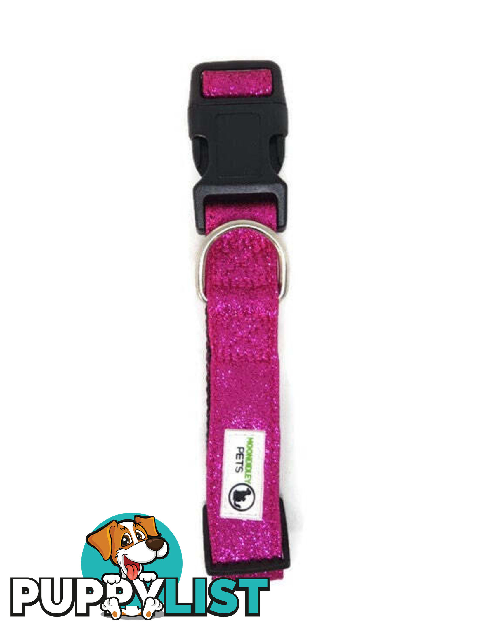 Bling Glitter Overlay Nylon Collar - Breakaway Buckle - Moondidley Pets - MDPCOLBLIXSSIL