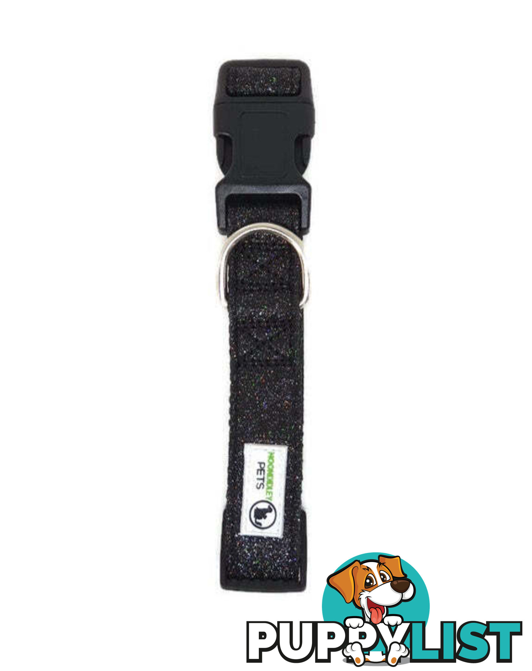 Bling Glitter Overlay Nylon Collar - Breakaway Buckle - Moondidley Pets - MDPCOLBLIXSSIL