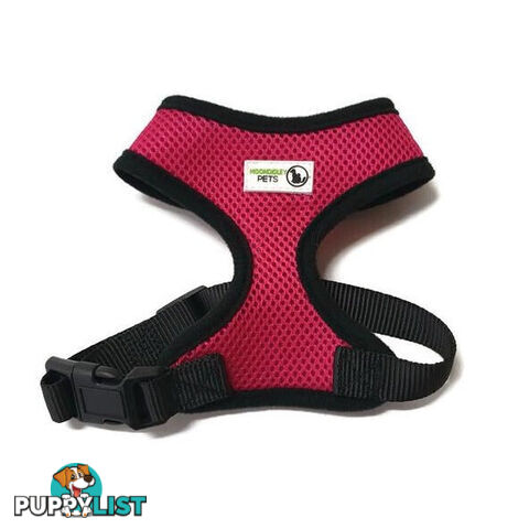 Pet Harness Soft Air Mesh Padded Adjustable  - Moondidley Pets - MDPHARMESSRED