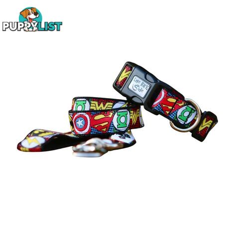 Superhero Dog Lead / Dog Leash - Hand Made by The Bark Side - TBSLDSUPBLK251.8