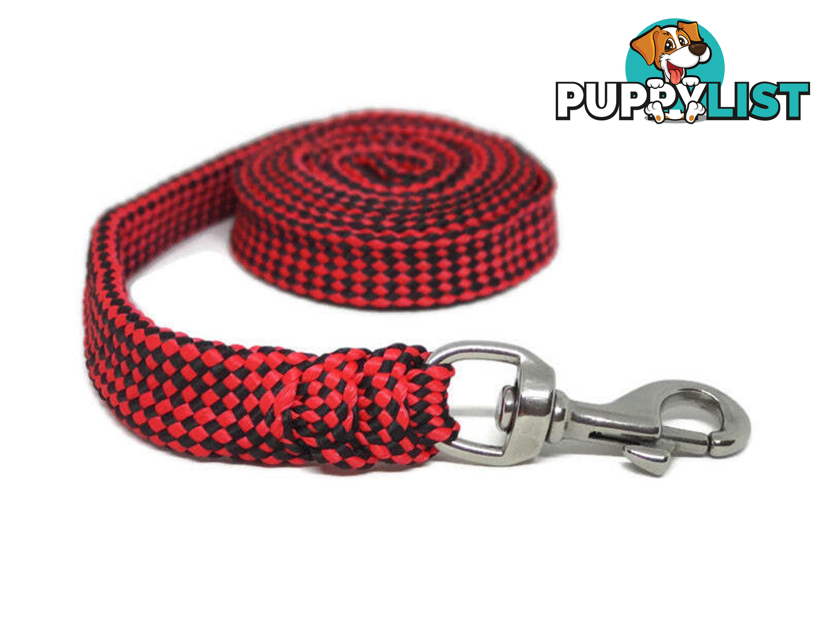 1.8m to 10m Long Dog Lead No Stitching Tough Yarnix 20mm Wide - YNXLD205BRBLKYEL