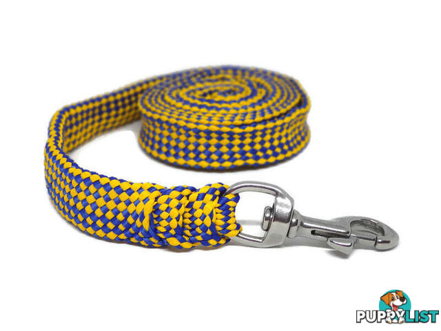 1.8m to 10m Long Dog Lead No Stitching Tough Yarnix 20mm Wide - YNXLD205BRBLKYEL