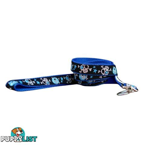 Skulls & Stars Dog Lead / Dog Leash - Hand Made by The Bark Side - TBSLDSKULPUR201.2