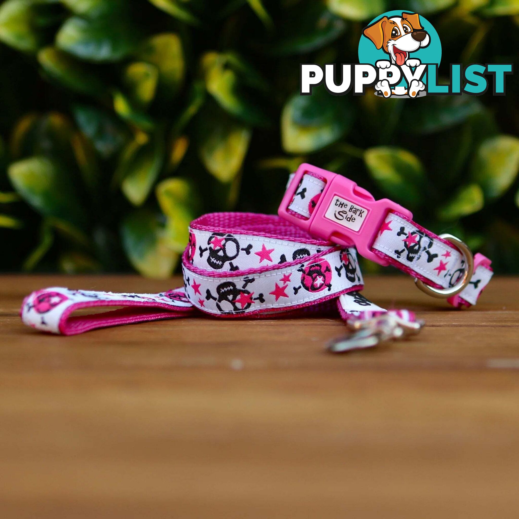 Skulls & Stars Dog Lead / Dog Leash - Hand Made by The Bark Side - TBSLDSKULPUR201.2