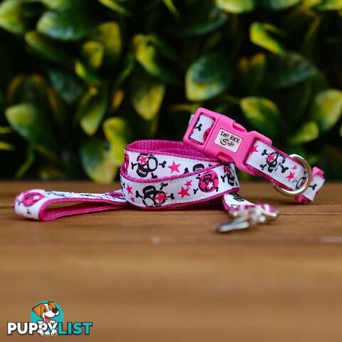 Skulls & Stars Dog Lead / Dog Leash - Hand Made by The Bark Side - TBSLDSKULPUR201.2