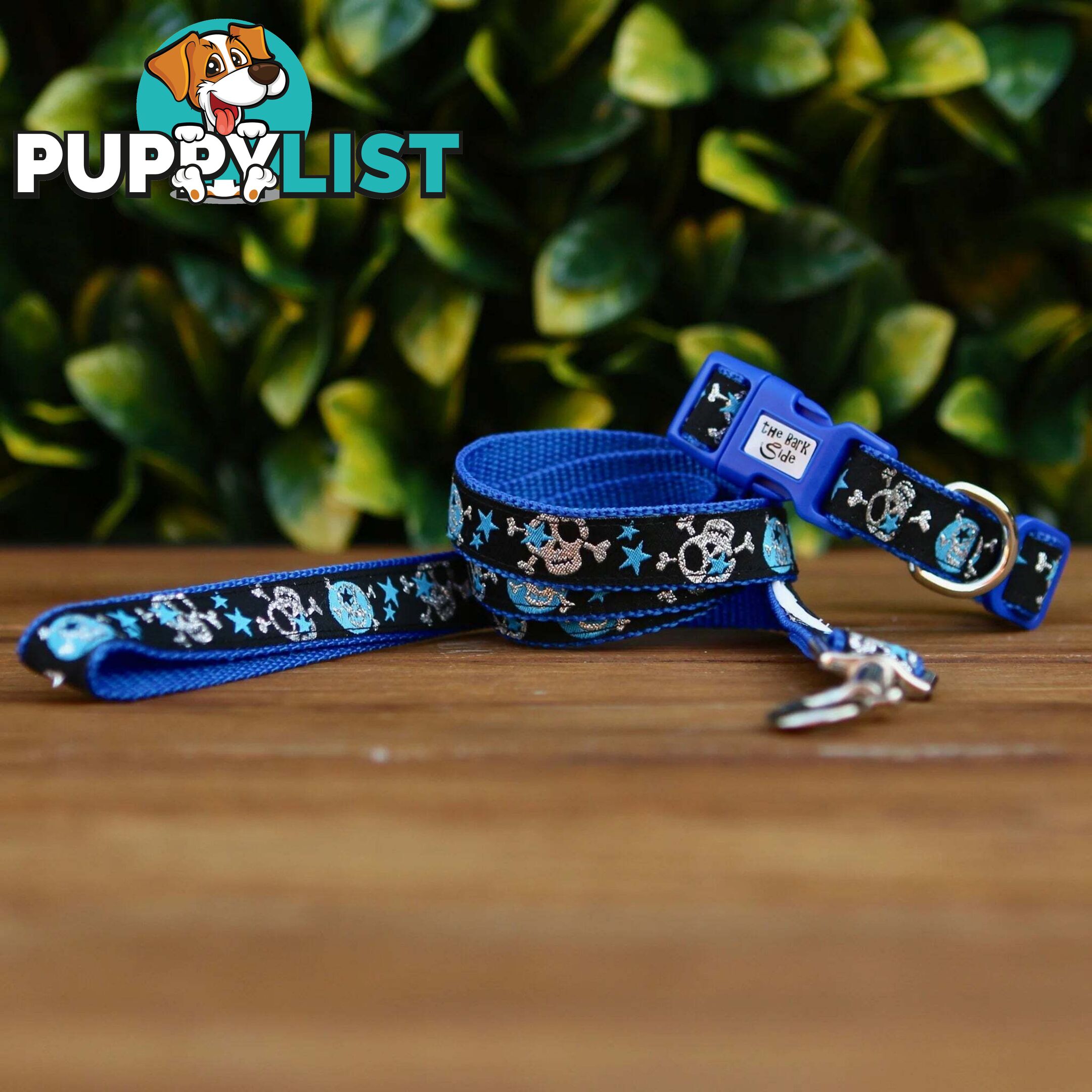 Skulls & Stars Dog Lead / Dog Leash - Hand Made by The Bark Side - TBSLDSKULPUR201.2