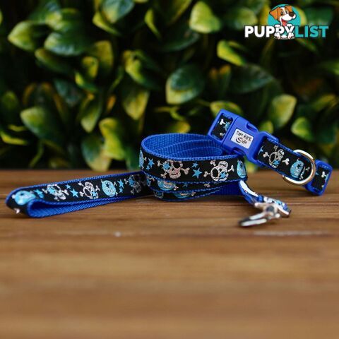 Skulls & Stars Dog Lead / Dog Leash - Hand Made by The Bark Side - TBSLDSKULPUR201.2