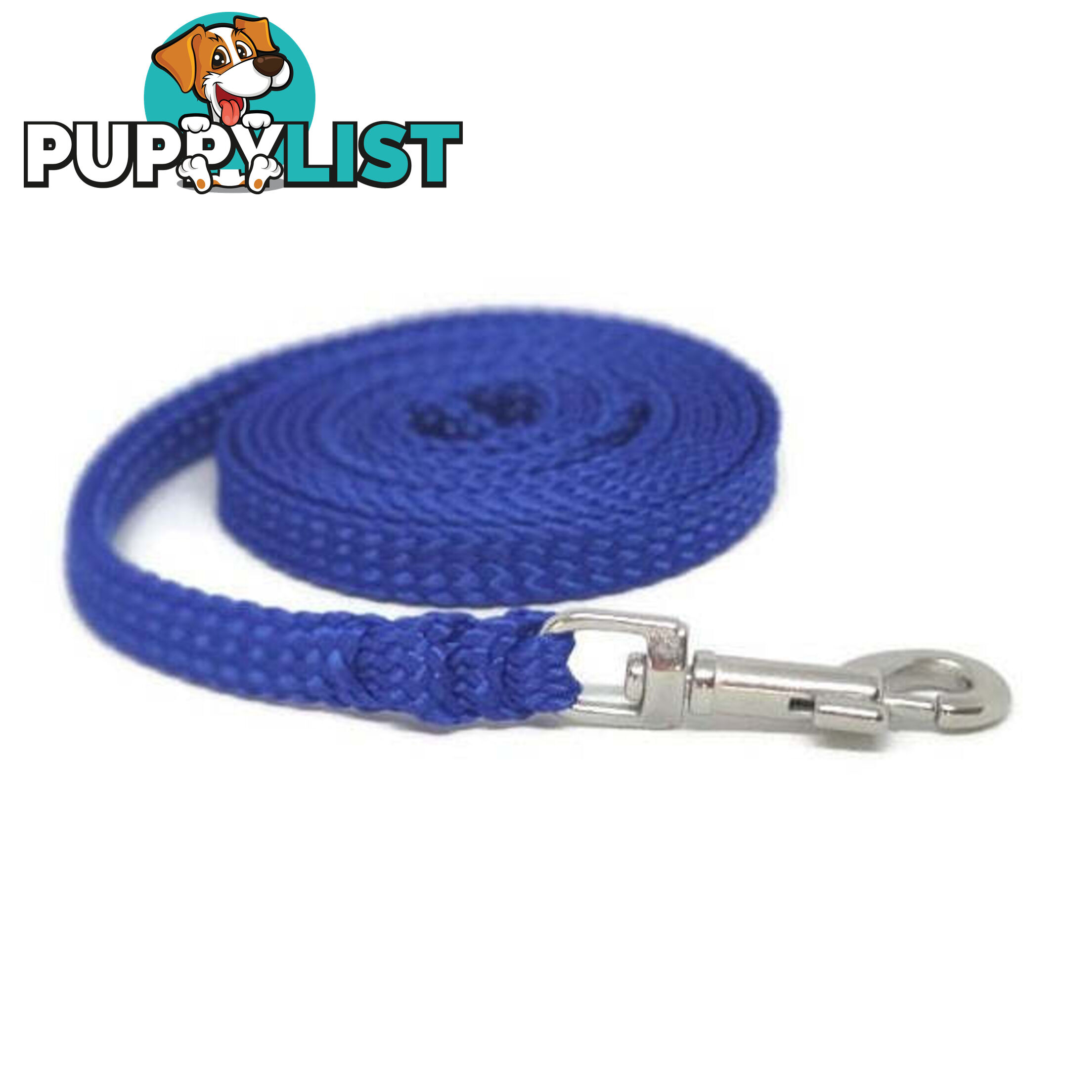1.8m to 10m Long Dog Lead No Stitching Tough Yarnix 10mm Wide - YNXLD10-1.8-PUR-BR