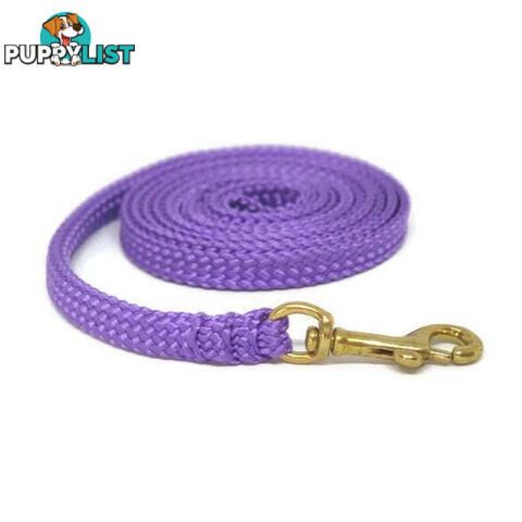1.8m to 10m Long Dog Lead No Stitching Tough Yarnix 10mm Wide - YNXLD10-1.8-PUR-BR
