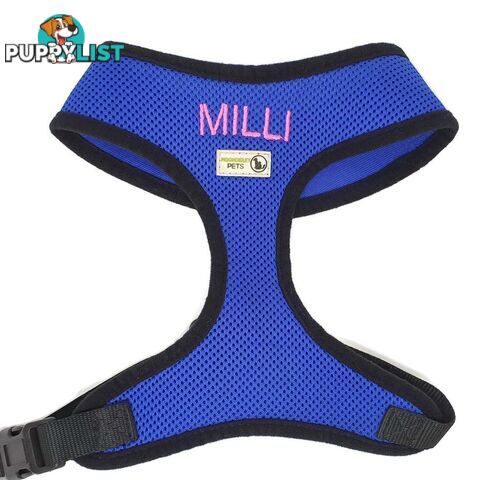 Doggie ID Harness Soft Air Mesh Personalised Embroidered - GC-HAR-ID-GRN-XL