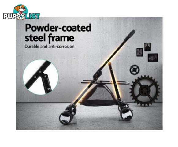 i.Pet Pet Stroller Dog Carrier Foldable Pram 3 IN 1 Middle Size - PET-STROLLER-4WL-M-GR