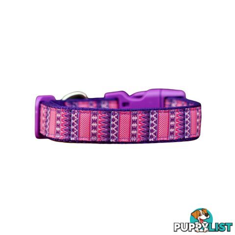 Aztec Dog Collar / Pink / Purple / XS - L  -  Hand Made by The Bark Side - TBSAZTSML