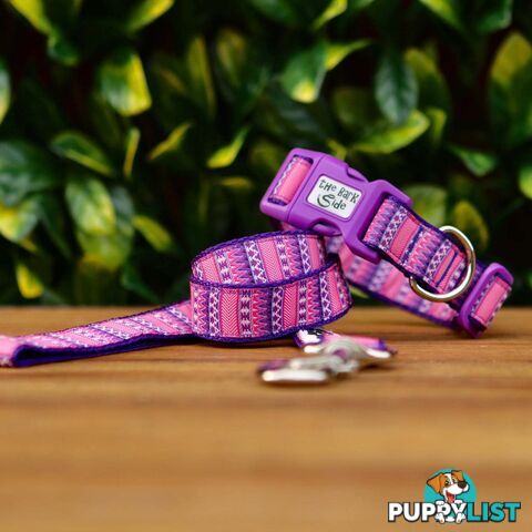 Aztec Dog Collar / Pink / Purple / XS - L  -  Hand Made by The Bark Side - TBSAZTSML