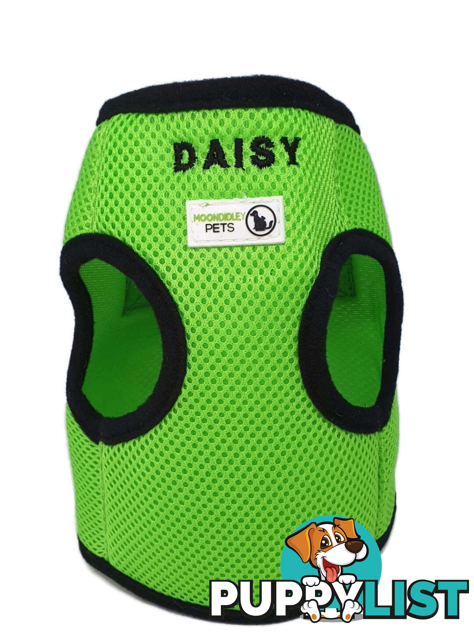 Doggie ID Vest Soft Air Mesh Personlised Embroidered - MDPIDVESLGRN