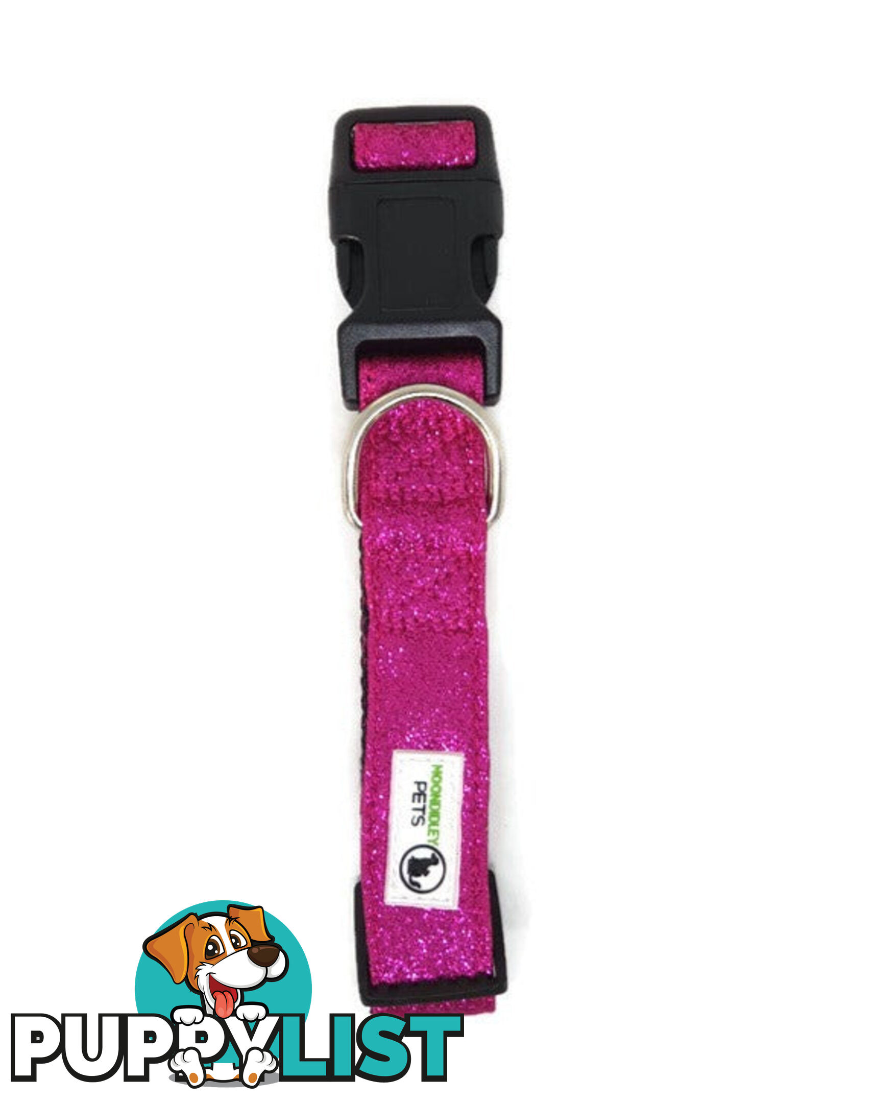 Bling Glitter Overlay Nylon Collar - Breakaway Buckle - Moondidley Pets - MDPCOLBLILBLK