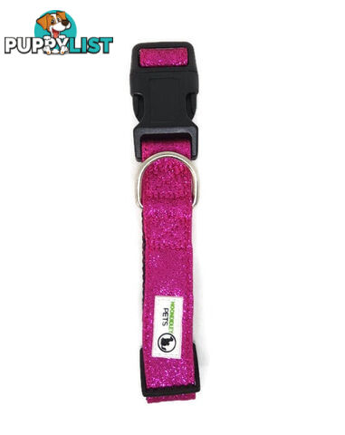 Bling Glitter Overlay Nylon Collar - Breakaway Buckle - Moondidley Pets - MDPCOLBLILBLK