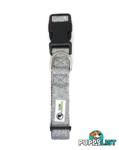 Bling Glitter Overlay Nylon Collar - Breakaway Buckle - Moondidley Pets - MDPCOLBLILBLK