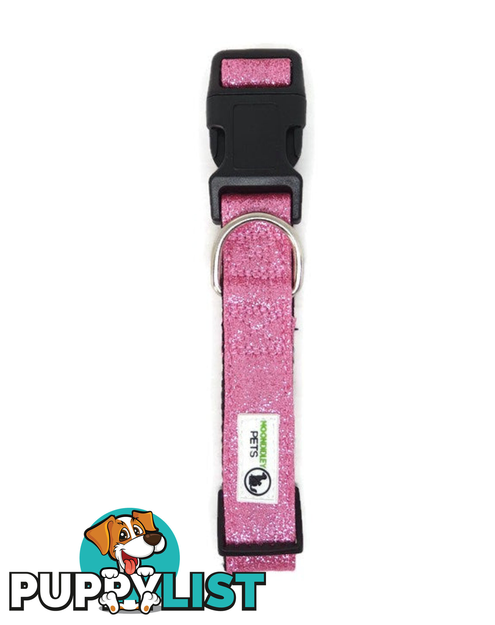Bling Glitter Overlay Nylon Collar - Breakaway Buckle - Moondidley Pets - MDPCOLBLILBLK