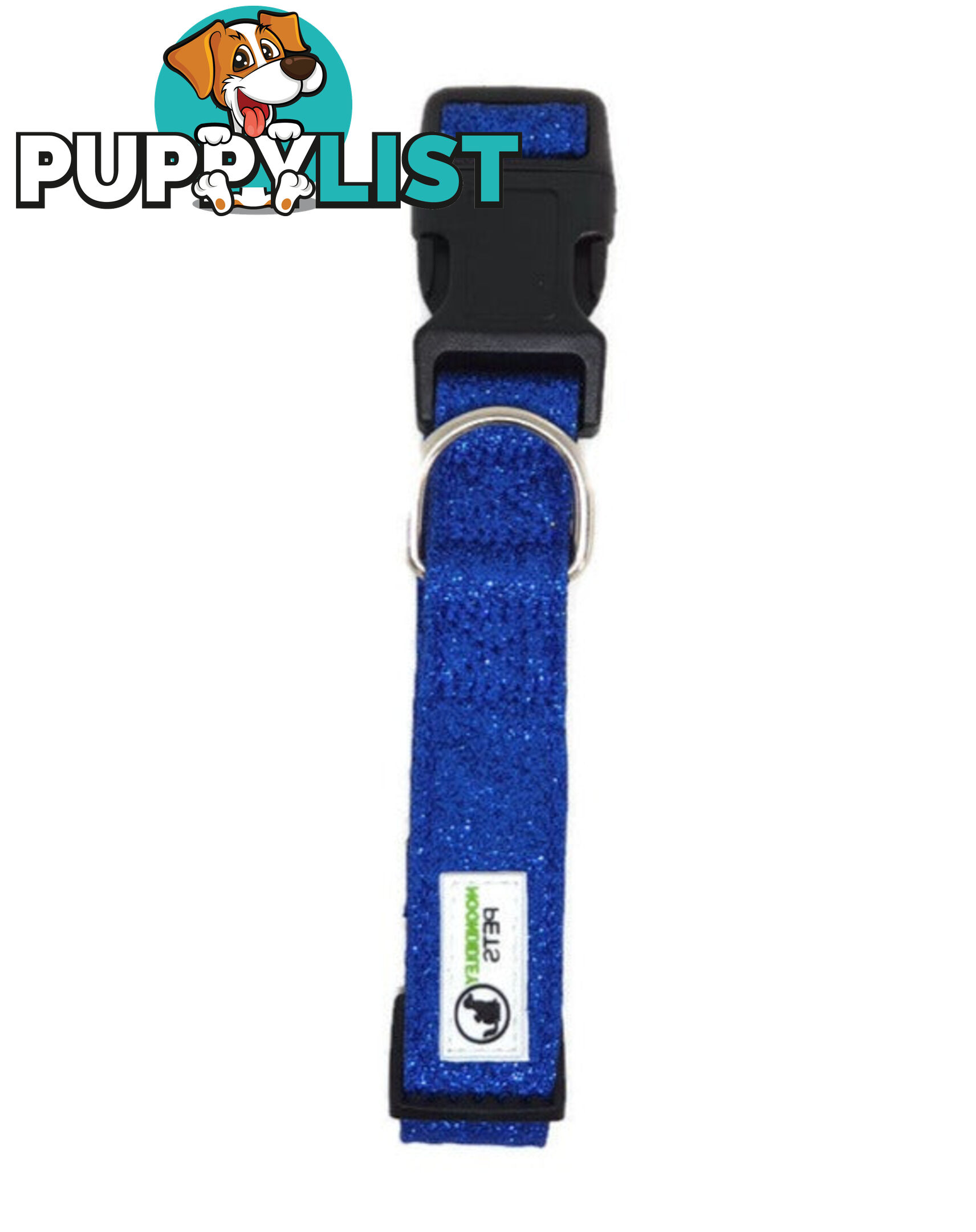 Bling Glitter Overlay Nylon Collar - Breakaway Buckle - Moondidley Pets - MDPCOLBLILBLK