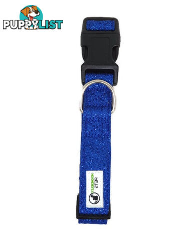 Bling Glitter Overlay Nylon Collar - Breakaway Buckle - Moondidley Pets - MDPCOLBLILBLK