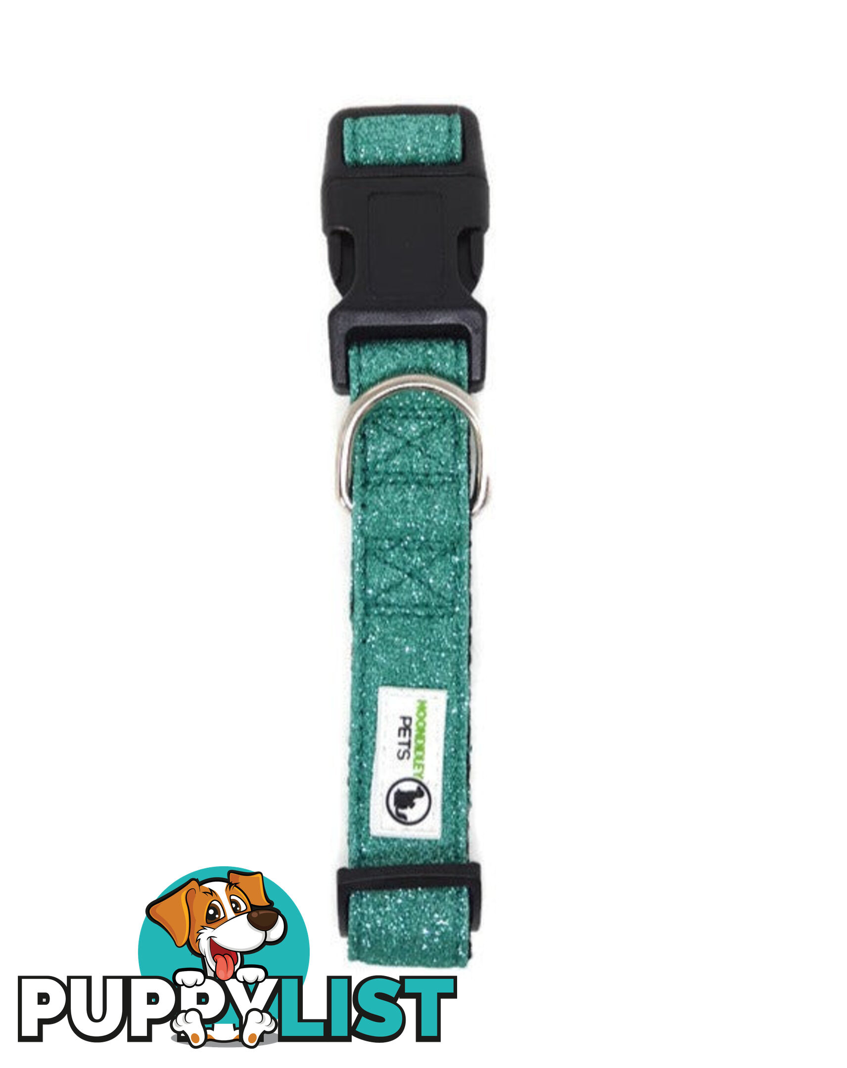 Bling Glitter Overlay Nylon Collar - Breakaway Buckle - Moondidley Pets - MDPCOLBLILBLK