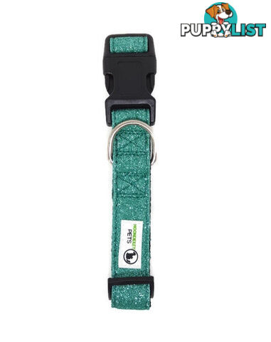 Bling Glitter Overlay Nylon Collar - Breakaway Buckle - Moondidley Pets - MDPCOLBLILBLK