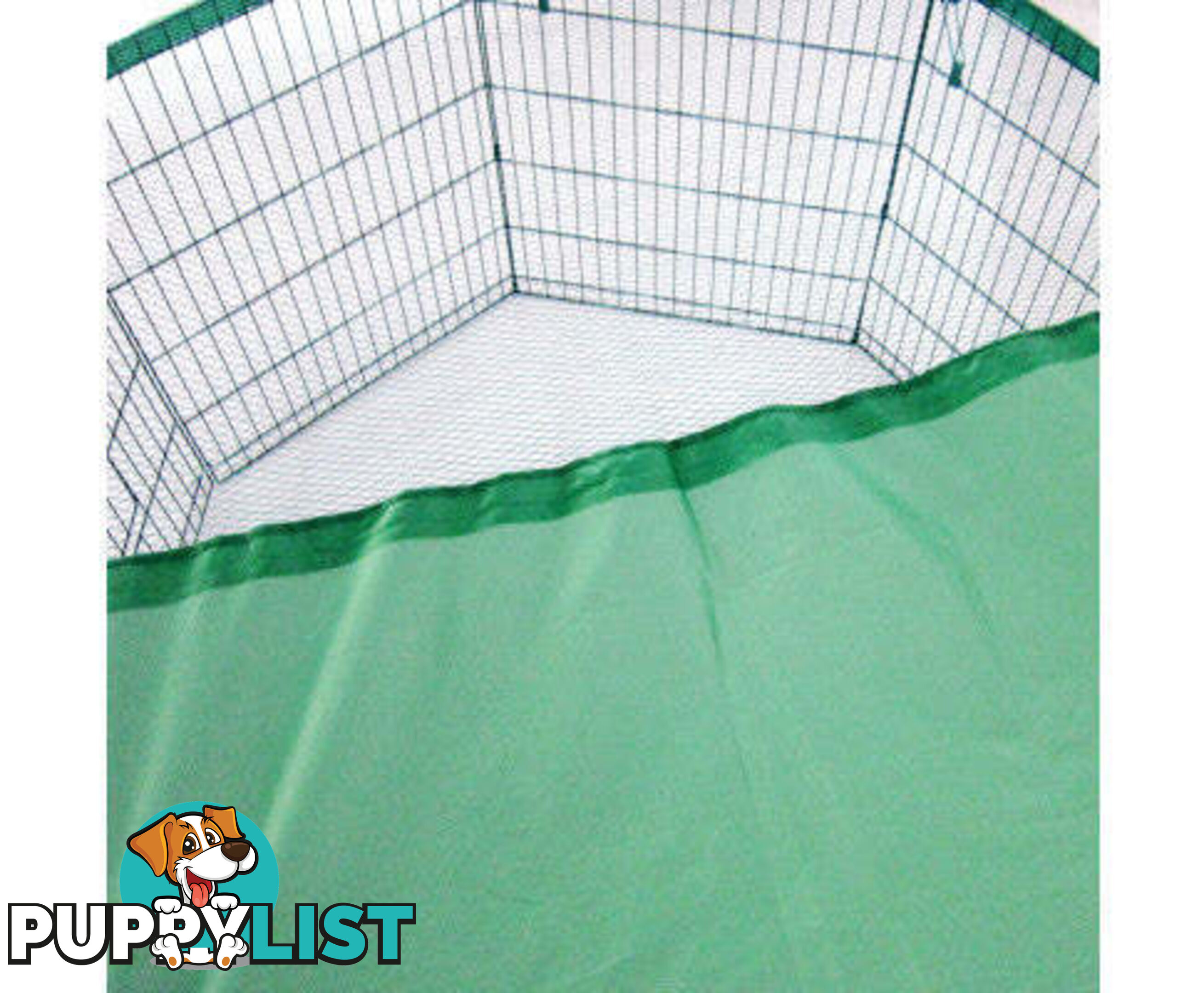 Paw Mate Green Net Cover for Pet Playpen Dog Exercise Enclosure Fence Cage - V274-PET-PPCV31S-GN
