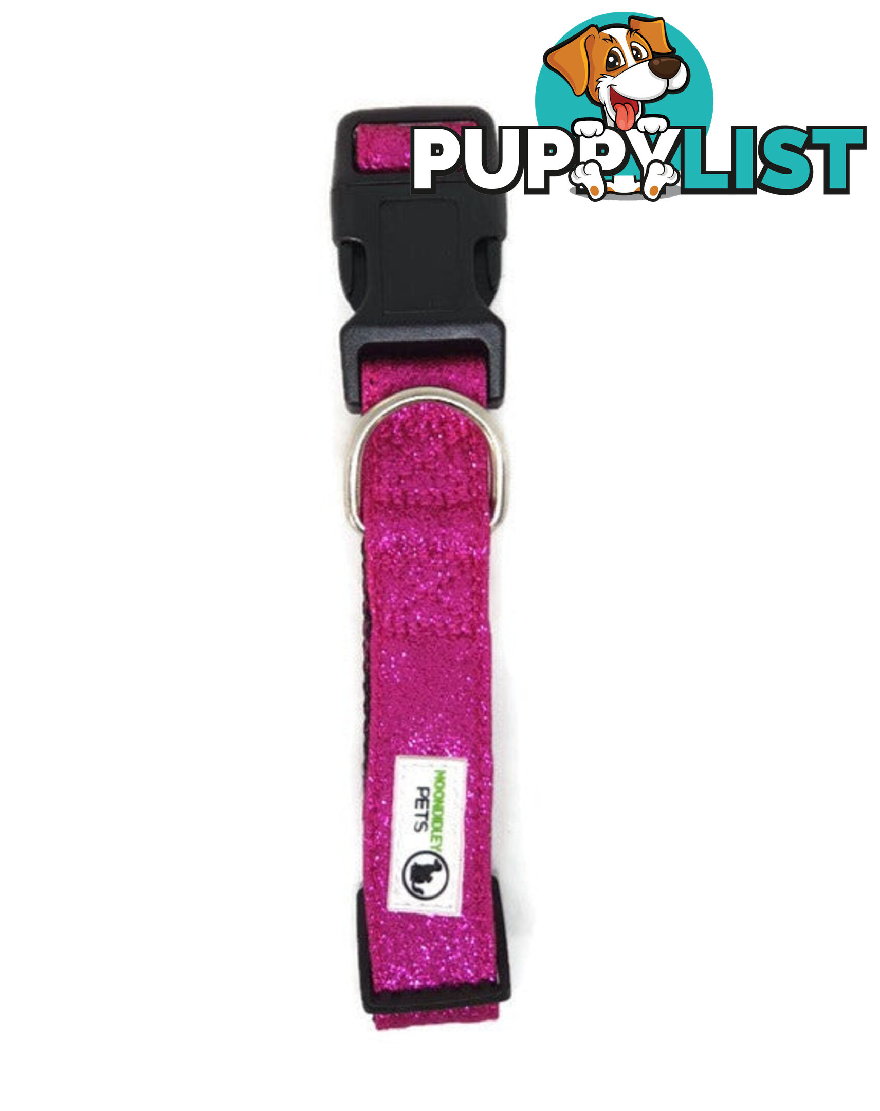 Bling Glitter Overlay Nylon Collar - Breakaway Buckle - Moondidley Pets - MDPCOLBLIXLSIL