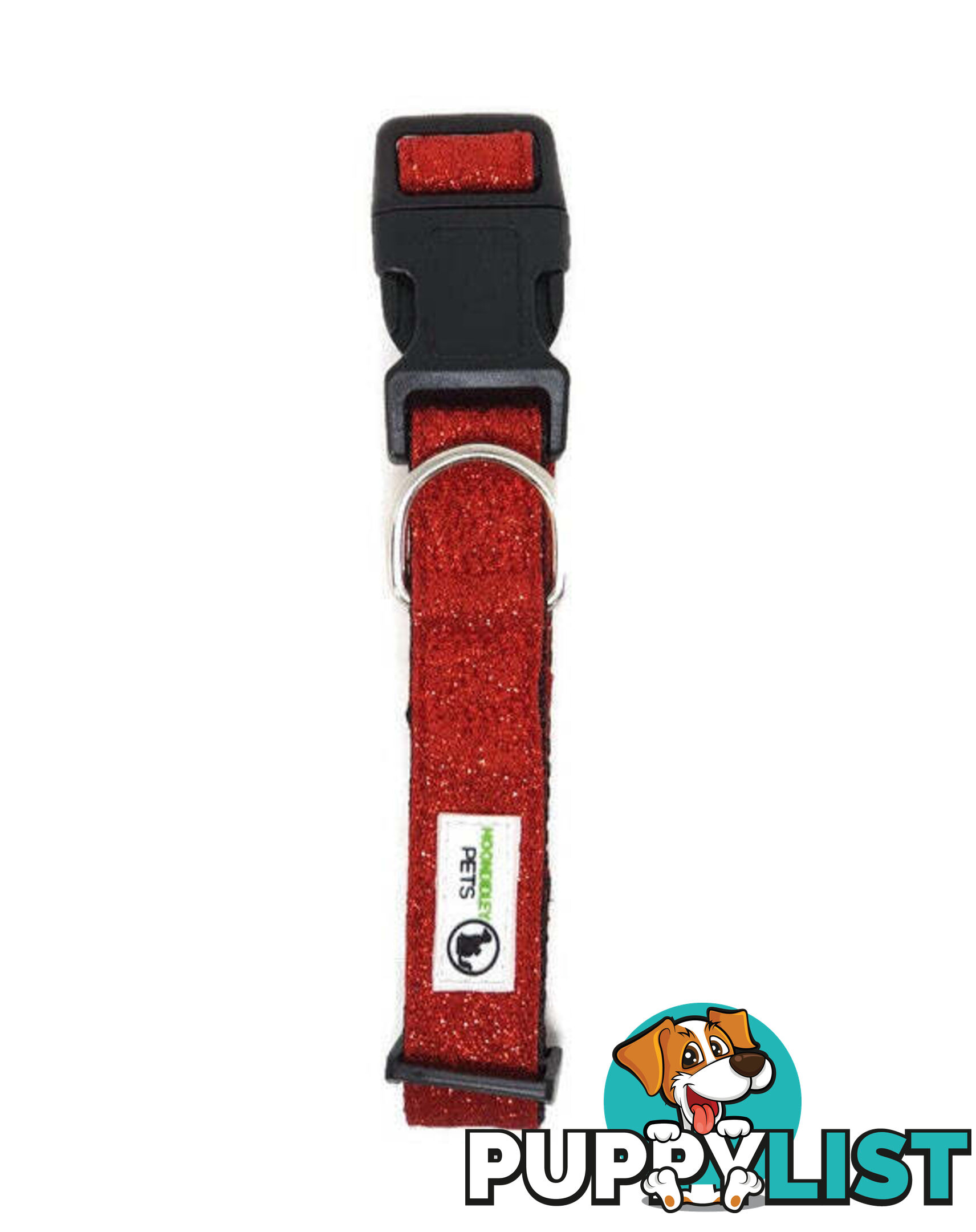 Bling Glitter Overlay Nylon Collar - Breakaway Buckle - Moondidley Pets - MDPCOLBLIXLSIL
