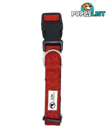 Bling Glitter Overlay Nylon Collar - Breakaway Buckle - Moondidley Pets - MDPCOLBLIXLSIL