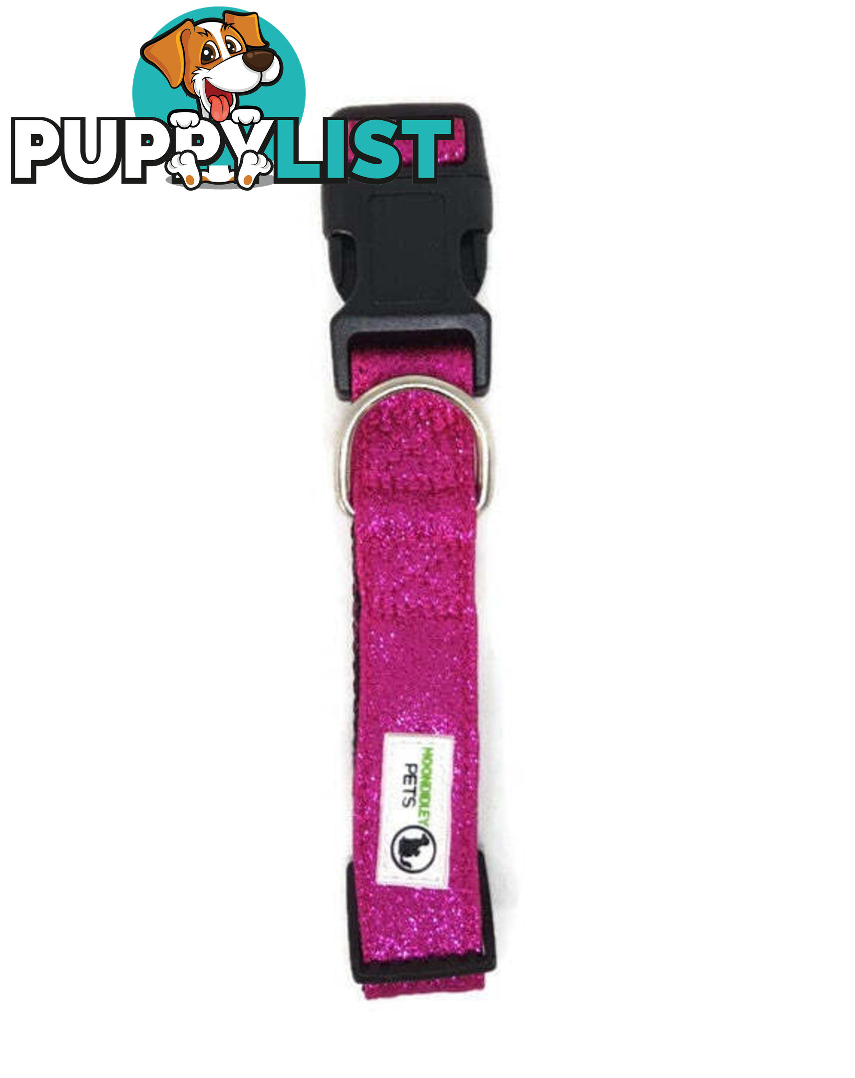 Bling Glitter Overlay Nylon Collar - Breakaway Buckle - Moondidley Pets - MDPCOLBLIXLSIL