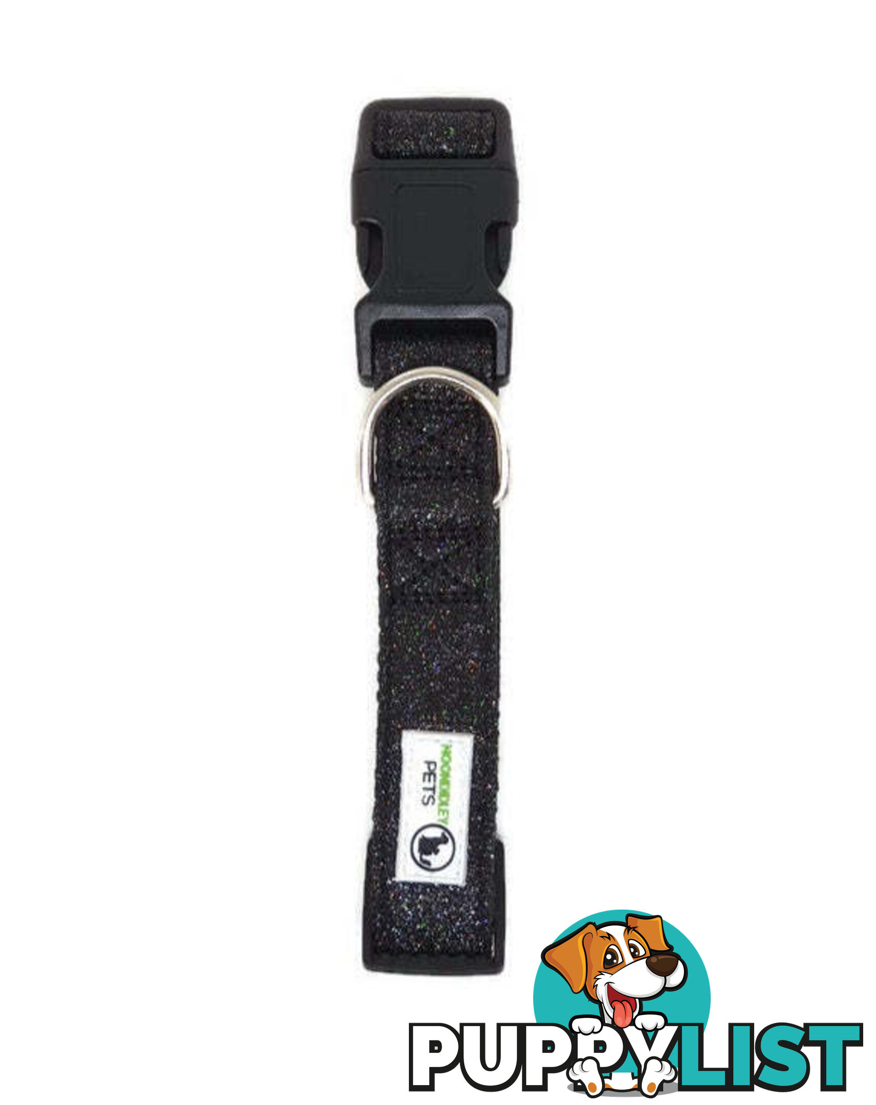 Bling Glitter Overlay Nylon Collar - Breakaway Buckle - Moondidley Pets - MDPCOLBLIXLSIL