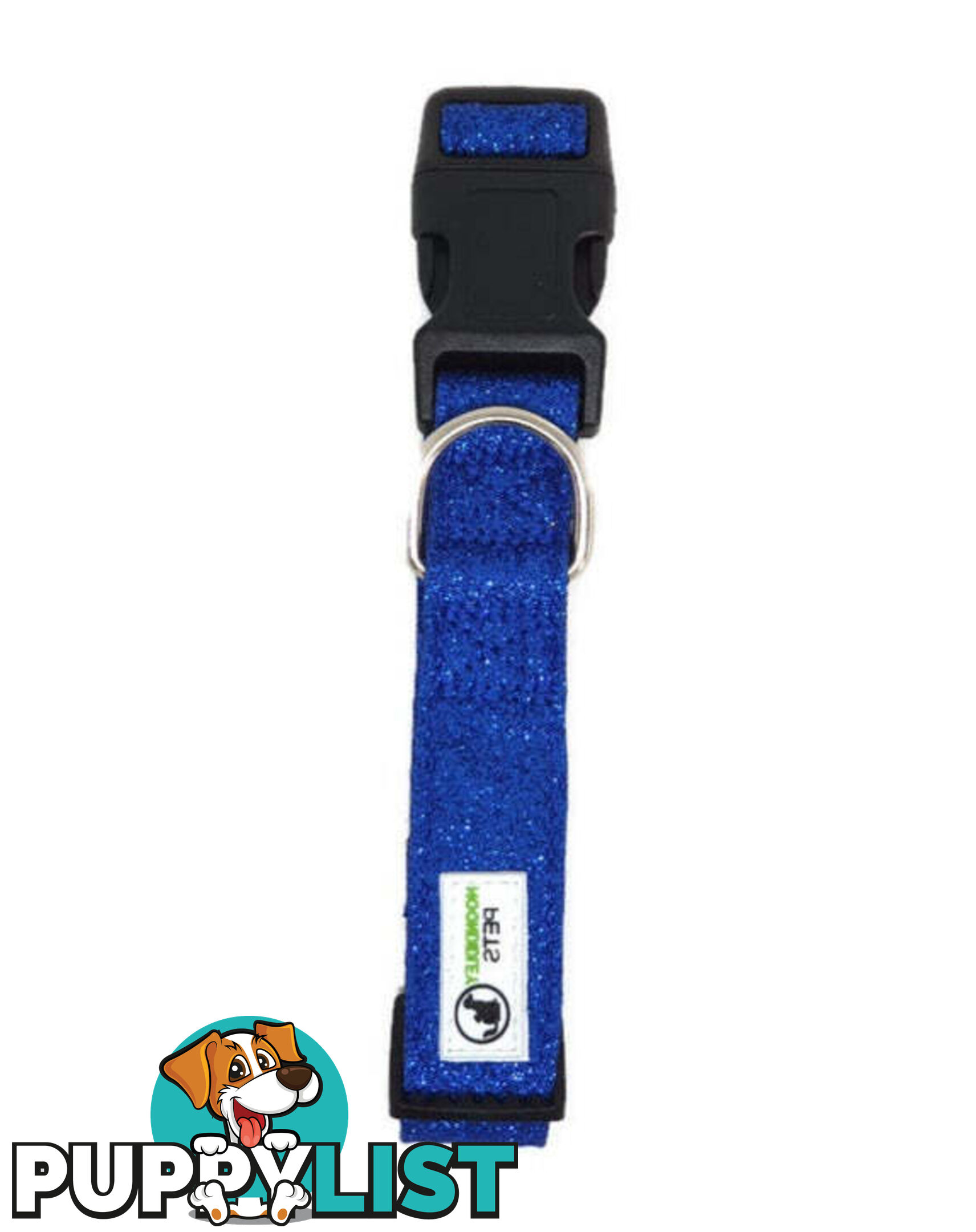 Bling Glitter Overlay Nylon Collar - Breakaway Buckle - Moondidley Pets - MDPCOLBLIXLSIL