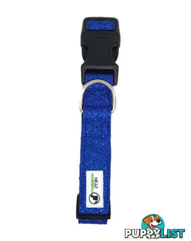 Bling Glitter Overlay Nylon Collar - Breakaway Buckle - Moondidley Pets - MDPCOLBLIXLSIL