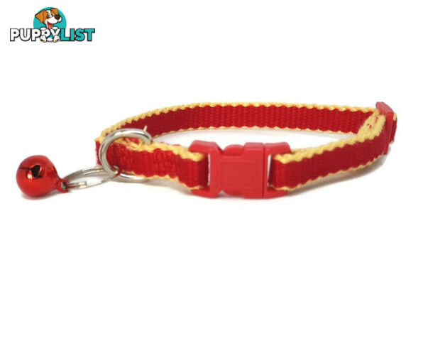 100% Pure Bamboo Fibre Cat Collar Plastic Buckle - Moondidley Pets - MDPCOLCATRED