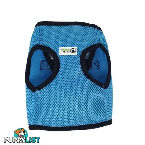 Vest Harness Pet Dog-Cat Step-in Velcro and Buckle Attachments - Moondidley Pets - MDPVESTXSLBLU