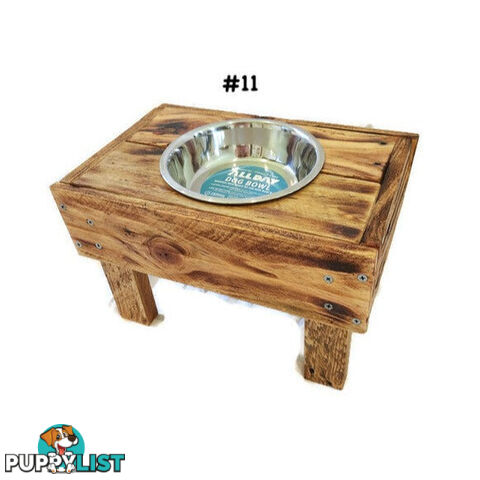 Wooden Raised Pet Bowls, Hand Made. - PGBOW9
