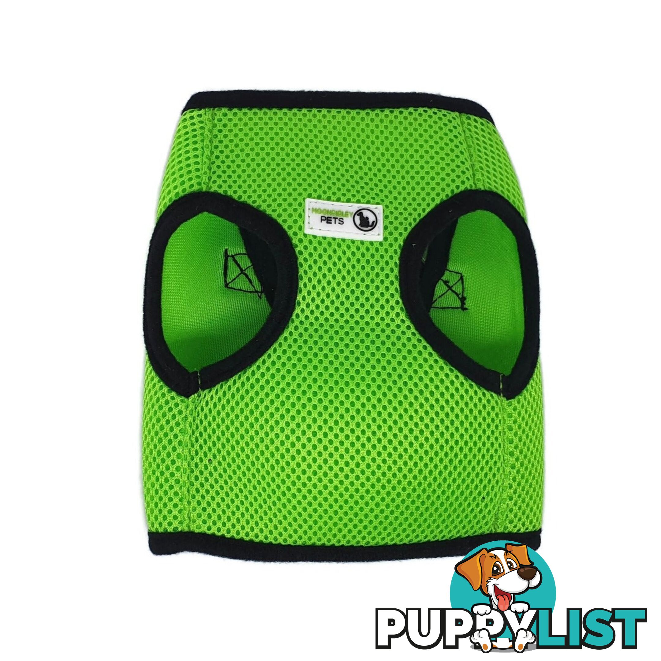 Vest Harness Pet Dog-Cat Step-in Velcro and Buckle Attachments - Moondidley Pets - MDPVESTMGRN