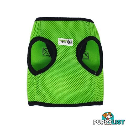Vest Harness Pet Dog-Cat Step-in Velcro and Buckle Attachments - Moondidley Pets - MDPVESTMGRN