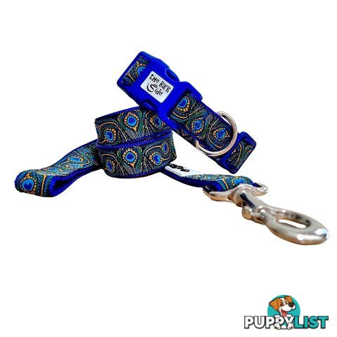 Peacock Feather Dog Lead / Leash - Hand Made by The Bark Side - TBSLDPEABLU201.8