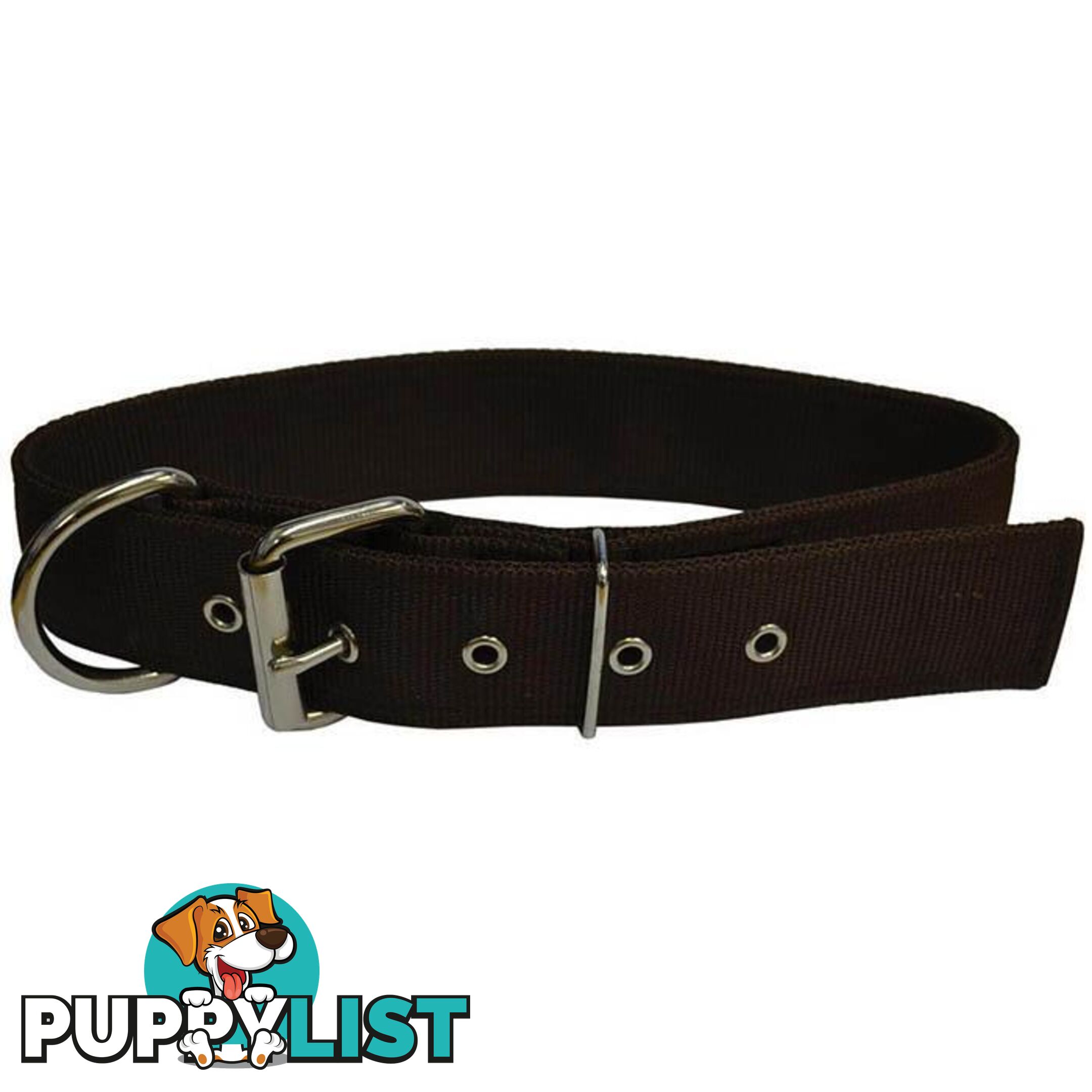 Dog Collar Tough Wide Double Layer Nylon Heavy Duty - Prestige. - PPP-18-1350-24-BR