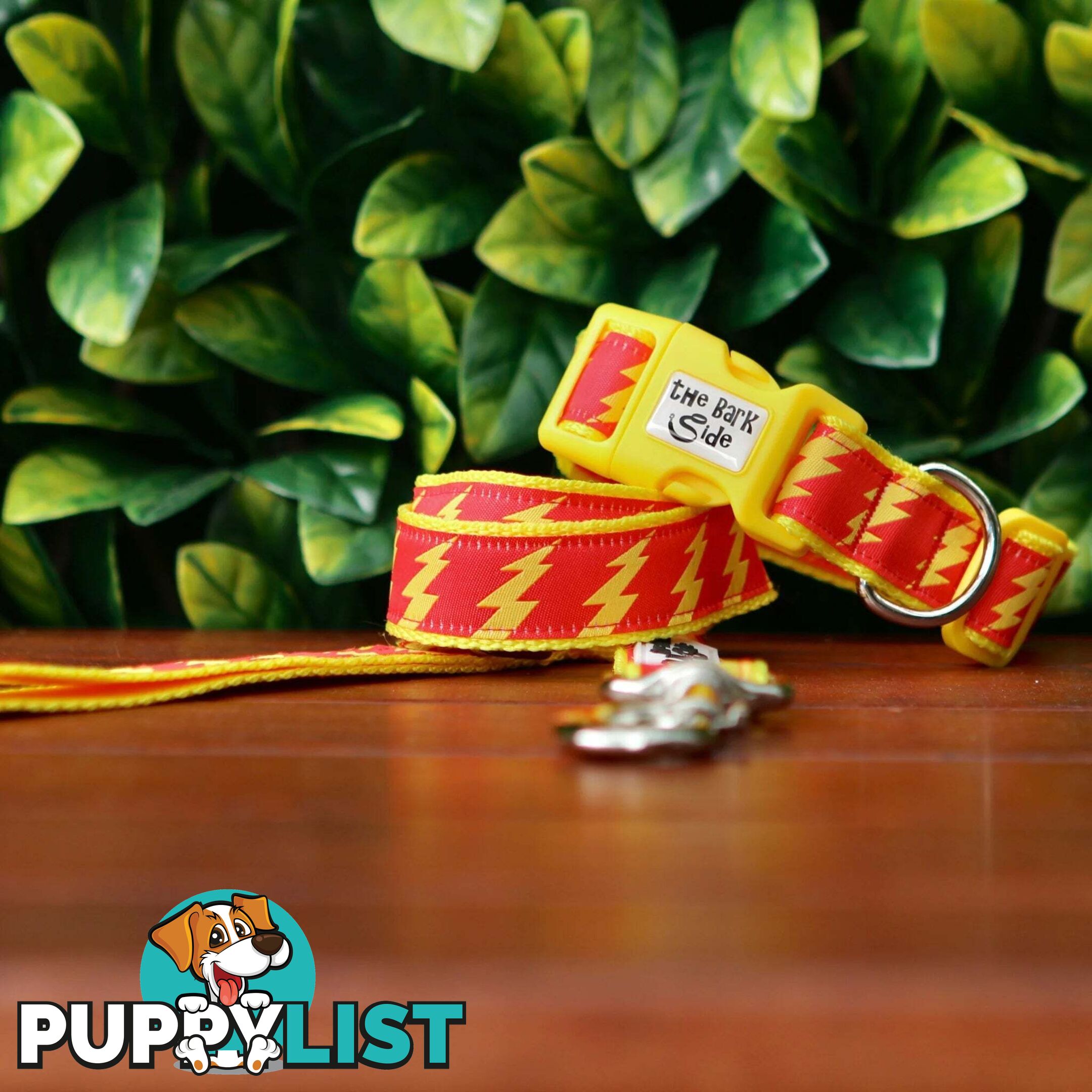 Lightning Bolt Dog Lead / Dog Leash - Hand Made by The Bark Side - TBSLDLIGBLK251.5