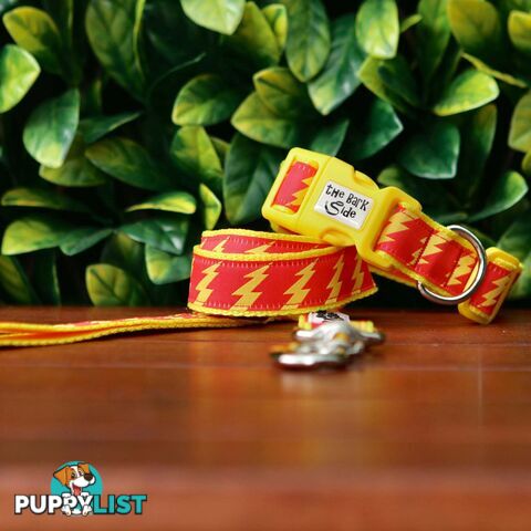 Lightning Bolt Dog Lead / Dog Leash - Hand Made by The Bark Side - TBSLDLIGBLK251.5