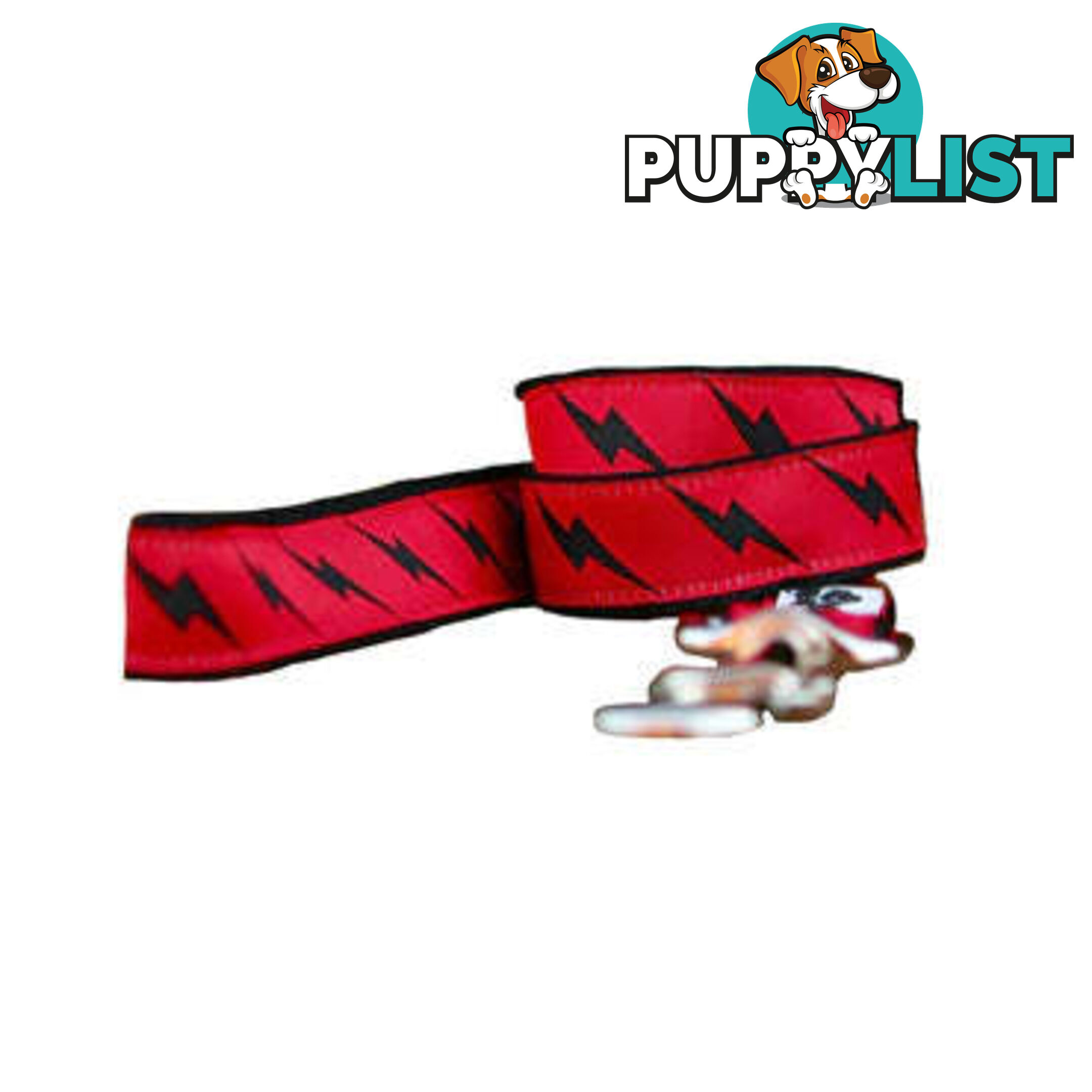 Lightning Bolt Dog Lead / Dog Leash - Hand Made by The Bark Side - TBSLDLIGBLK251.5