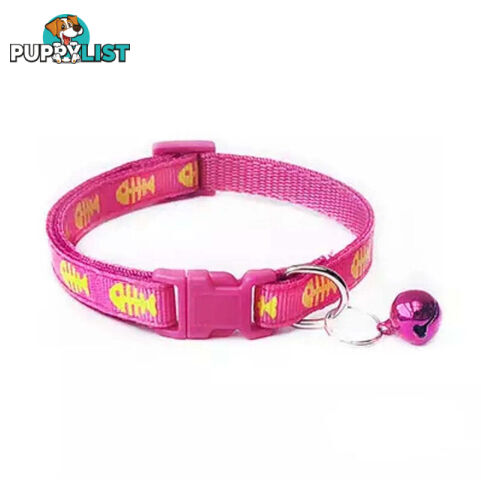 Fish Bone Cat Collar - Hand Made by The Bark Side - TBSFISRED