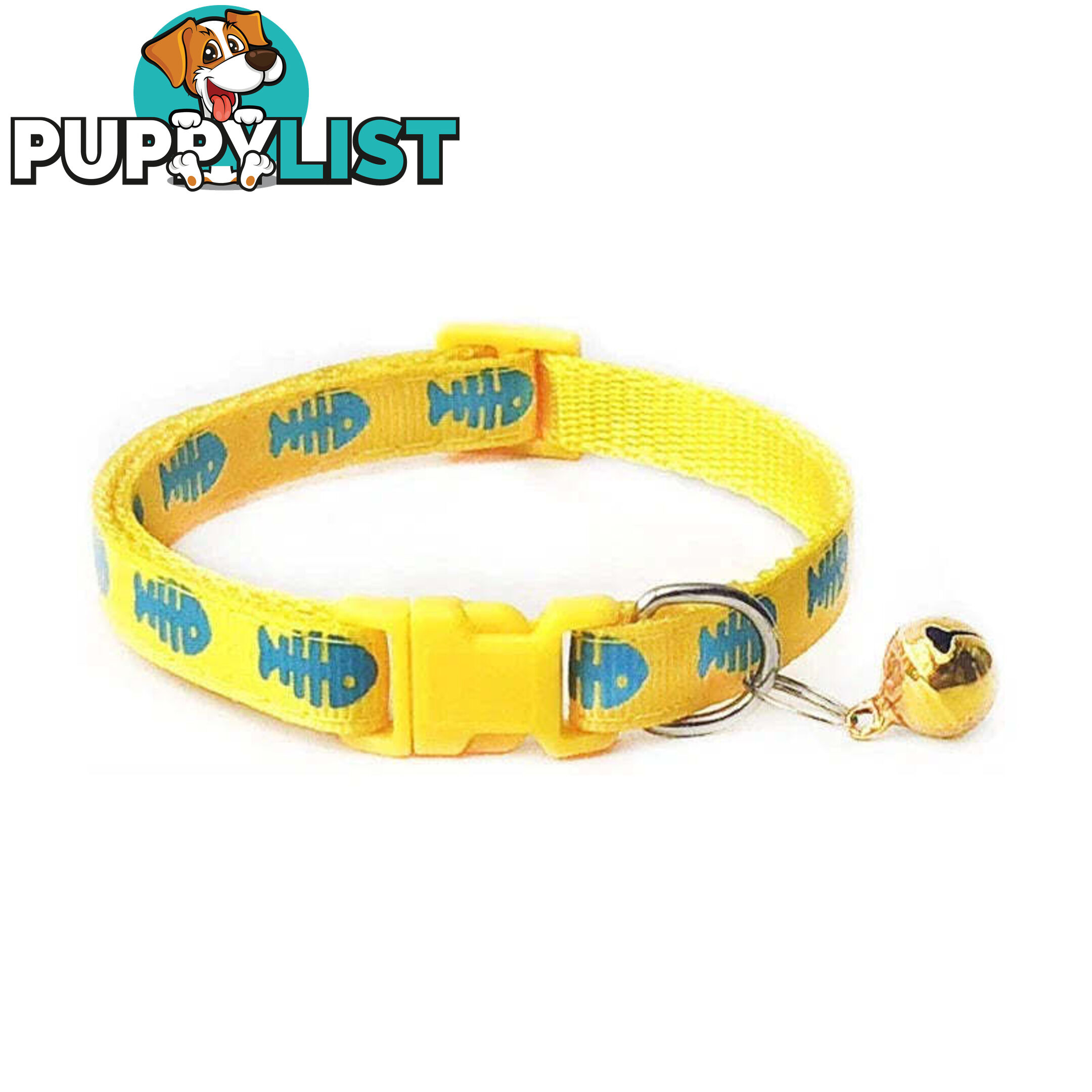 Fish Bone Cat Collar - Hand Made by The Bark Side - TBSFISRED